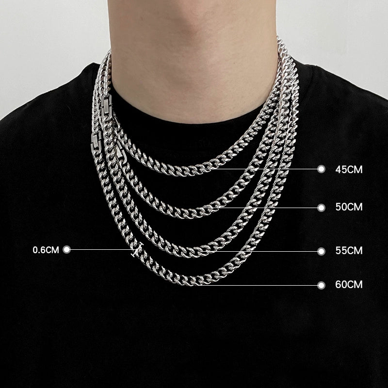 Hip Hop Hiphop Girls and Boys Trendy Titanium Steel Cuban Link Chain