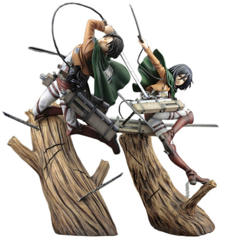 Attack on Titan Stump Three-Piece Ackerman Figure Soldiers Chief Model Toy Decoration Model Birthday Gift for Boys