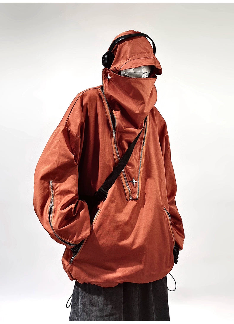 Uucscc Spring Function Loose Hooded Jacket