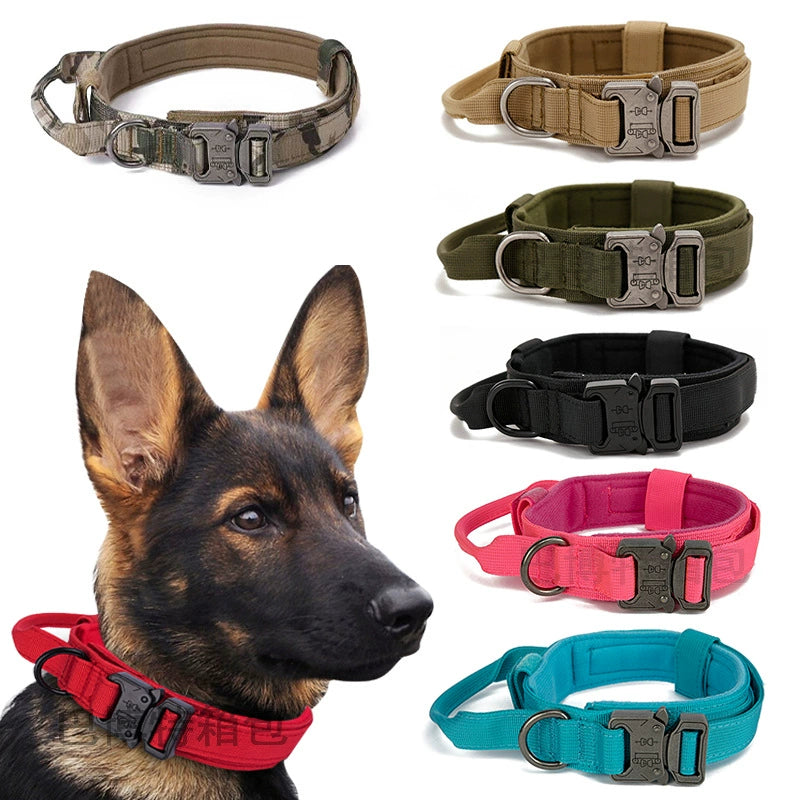 Tactical Outdoor Traction Malinois Golden Retriever/German Shepherd Dog Collar