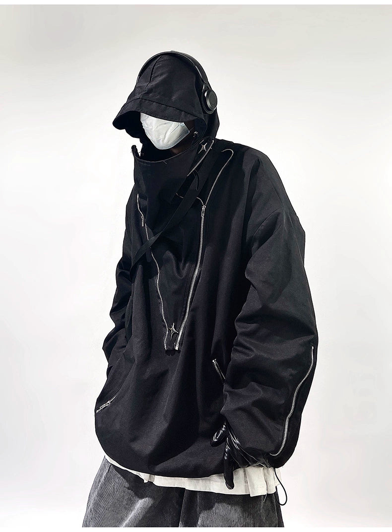 Uucscc Spring Function Loose Hooded Jacket