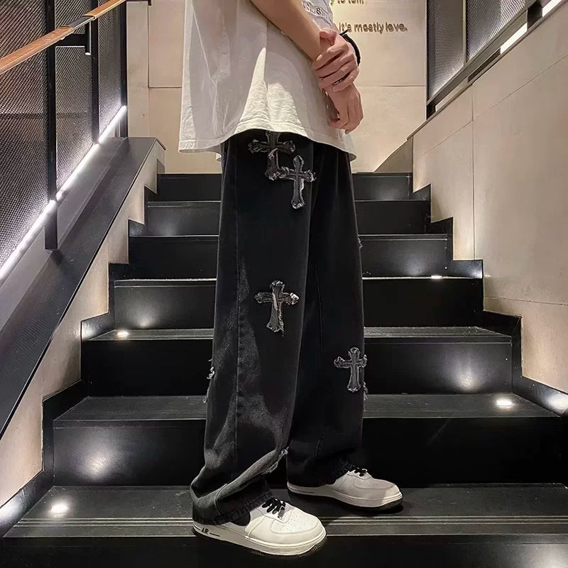 Fashion Brand Cross Spring and Summer Washed Hiphop Jeans