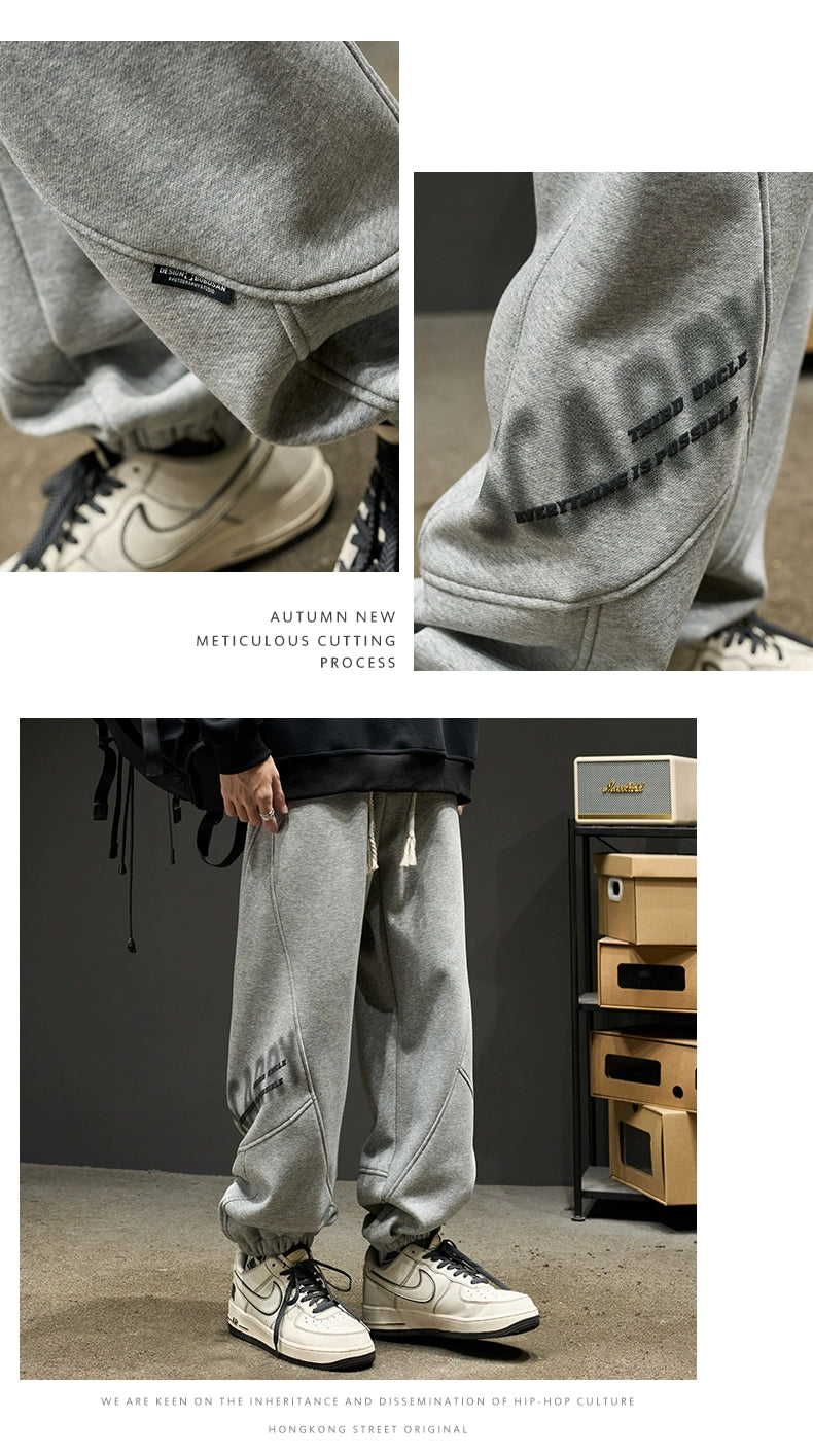 Trendy Hip Hop Letters Boys Loose Patchwork Sweatpants