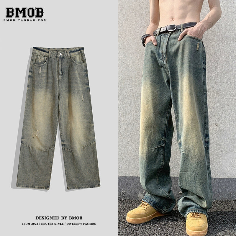 Trendy Bmob Scrape Fried Street Distressed Hip Hop Jeans