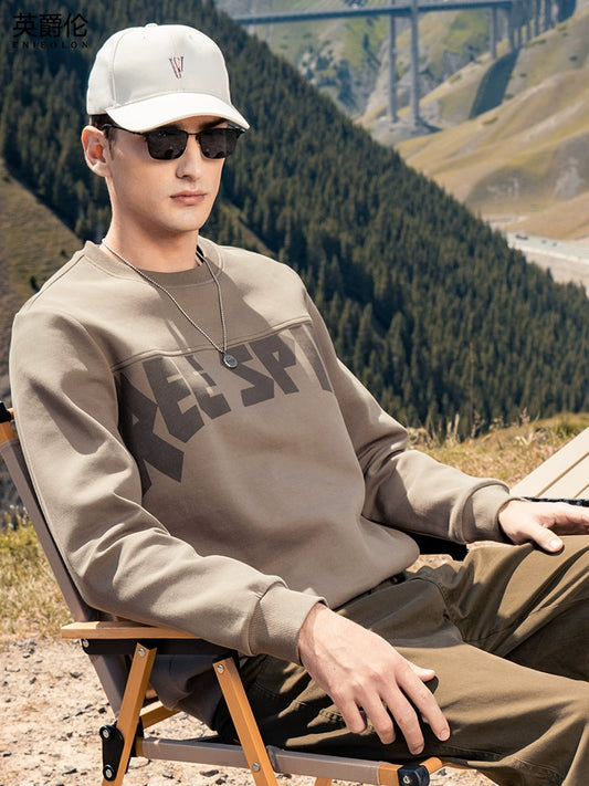 Yingjilun 370G American Retro Fall Winter Men Sweatshirt