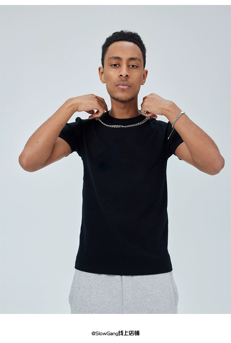 Hip Hop Rapper Black Tight Ins Short Sleeve T-shirt