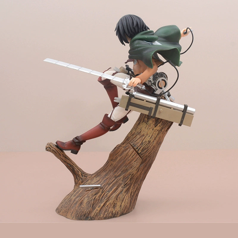 Attack on Titan Stump Three-Piece Ackerman Figure Soldiers Chief Model Toy Decoration Model Birthday Gift for Boys