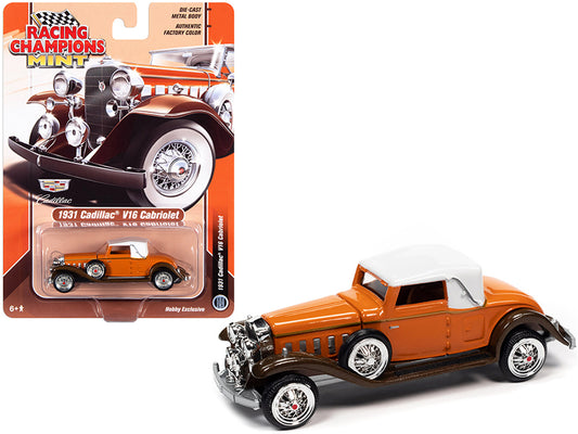 1931 Cadillac V16 Burnt Orange and Brown Metallic with White Top 1/64