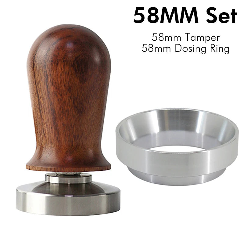 Calibrated Espresso Coffee Tamper 30lb Spring Loaded Elastic Coffee Tamper Aluminum/Wooden Stainless Steel Coffee Powder Hammer