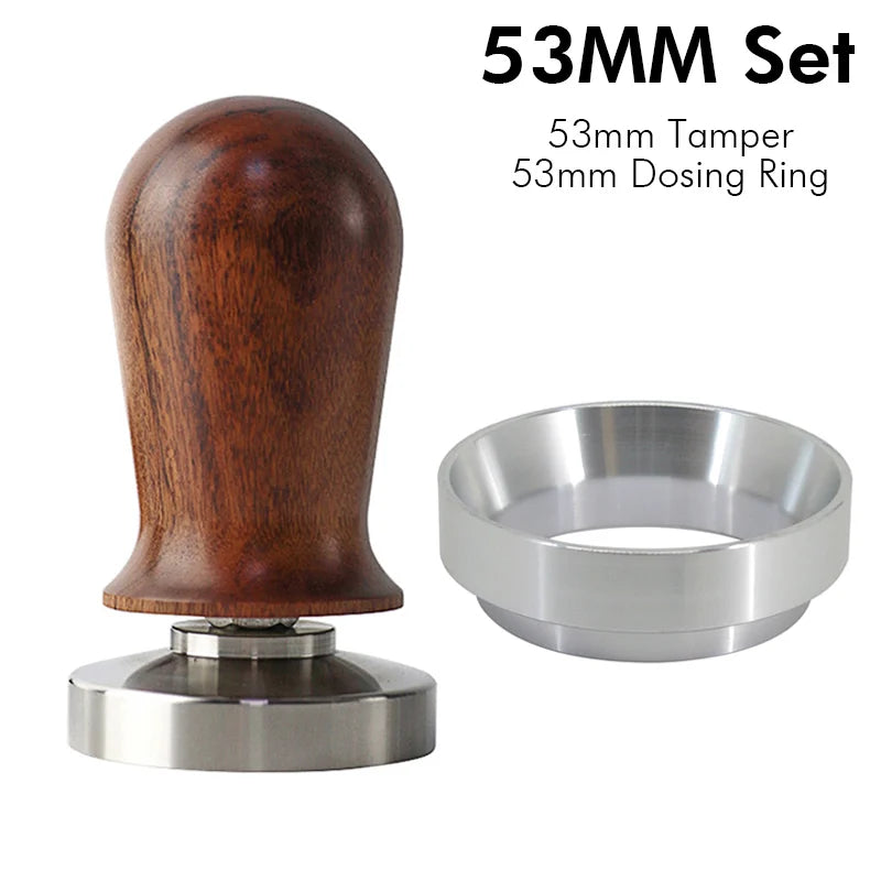 Calibrated Espresso Coffee Tamper 30lb Spring Loaded Elastic Coffee Tamper Aluminum/Wooden Stainless Steel Coffee Powder Hammer