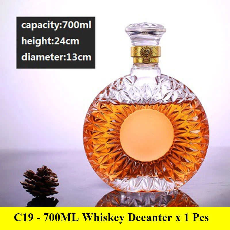 Novelty design 3 styles barware wine glass bottle 1000ml lead-free glass whiskey decanters for Liquor Scotch Bourbon