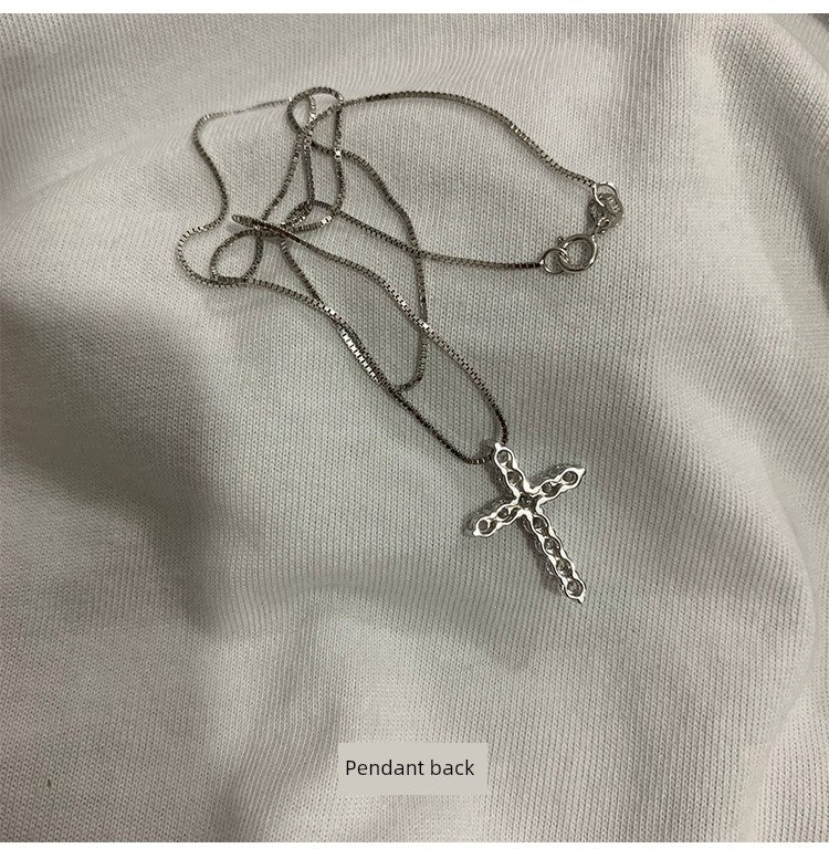 Couple Clavicle Chain Jewelry Sterling Silver Cross Pendant