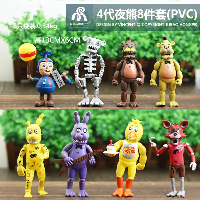 FNAF Figures Freddy Bonnie Foxy Fazbear Fnaf Bonnie Bear Action Figure PVC Collection Nightmare Fredbear Balloon Dolls Model Toy