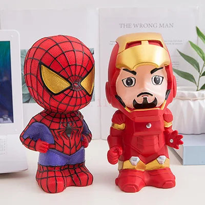 Cute Marvel Figures Anime Spiderman Iron Man America Captain America Hulk Avengers Originality Piggy Bank Kid Action Figure Gift