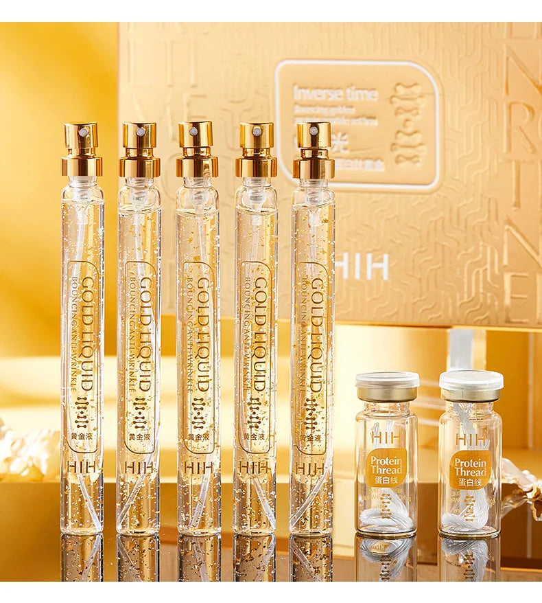 Elastic Gold Protein Peptide Set Lifting and Tightening Fading Wrinkle Beauty Salon Set Gold Thread Carving