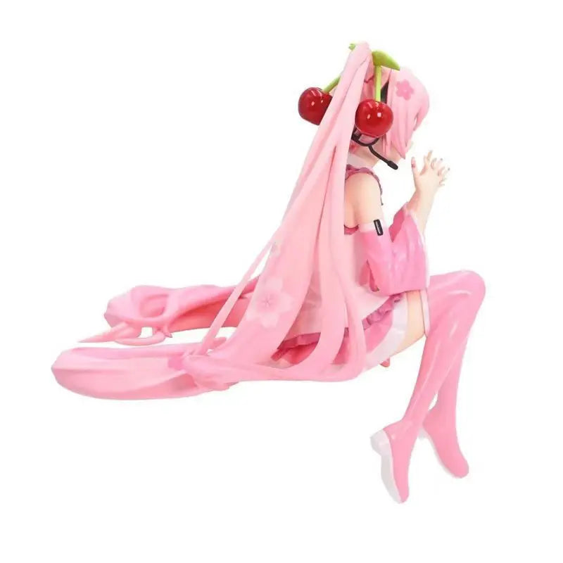 New Hatsune Miku Anime figure Pink dress PVC model action toys Cherry pink cherry blossom decoration collect gifts