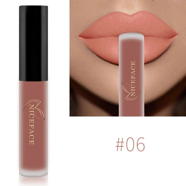 NICEFACE 29 Colors Liquid Lipstick Makeup Waterproof Matte Red Lip Gloss Long Lasting Nude Lip Tint Makeup Pigment Cosmetics