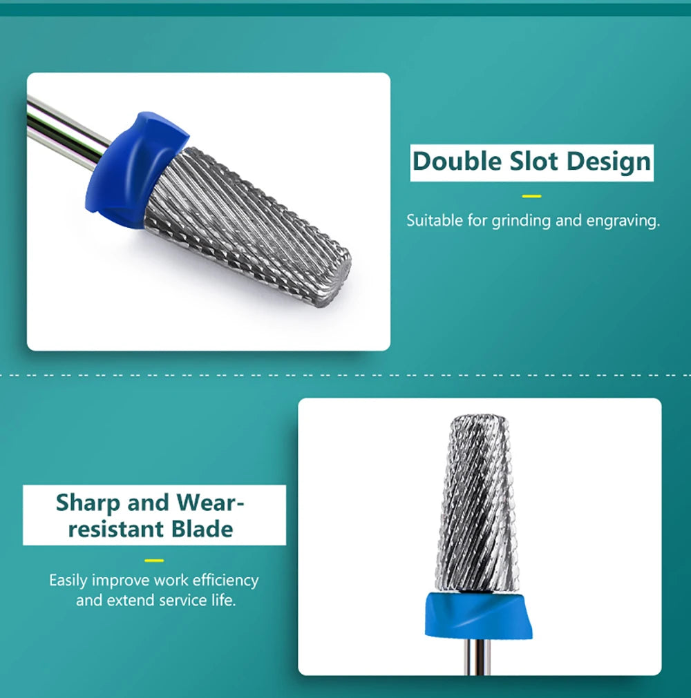 Dmoley Ceramic Tungsten Nail Drill Bit Electric Manicure Drills For Machine Milling Cutter Nail Burr Pedicure Accessories Tools