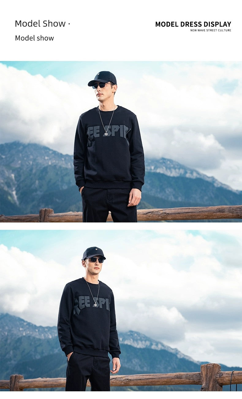 Yingjilun 370G American Retro Fall Winter Men Sweatshirt