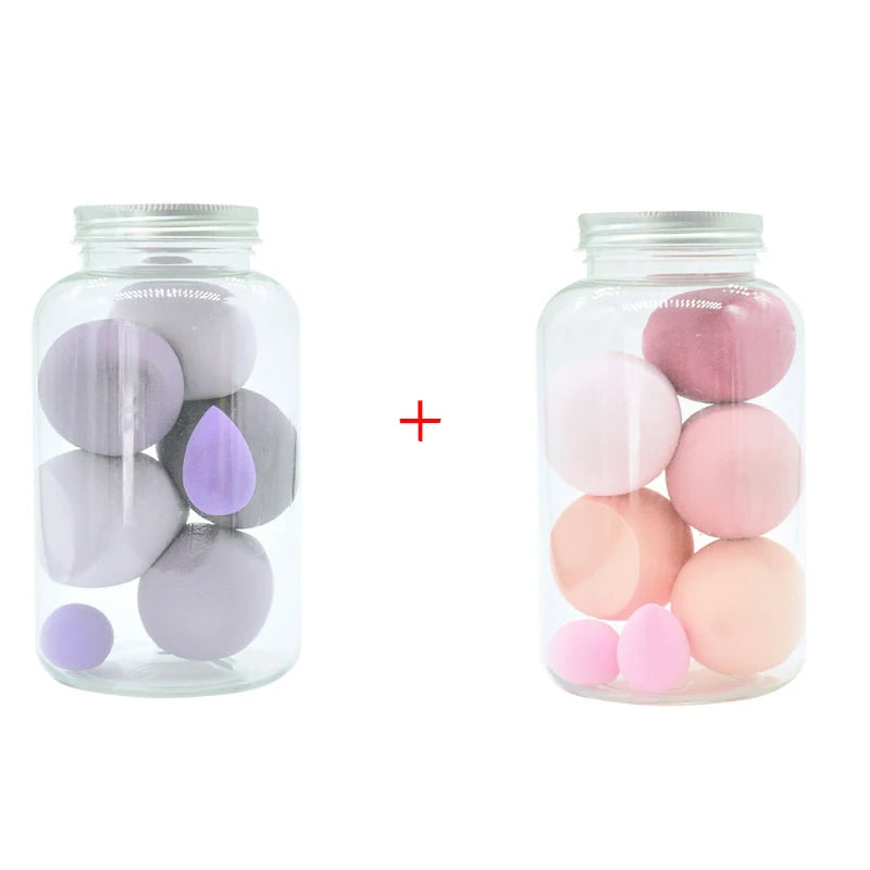 Different Sizes Makeup Sponge Dry&Wet Use Cosmetic Puff Sponge maquiagem Foundation Powder Blush Beauty Tools with Storage Box