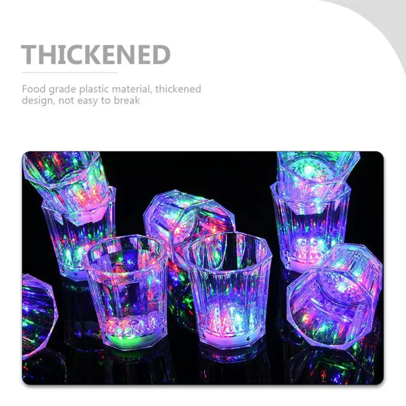 50ml LED Flashing Cups Fun Beer Wine Drinking Transparent Plastic Mug Blinking Glowing Barware for Bar Night Club Party Supplies