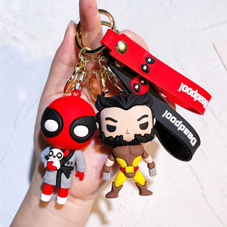 New Anime Mutants Deadpool Keychain Movie Superhero villain Doll Pendant Car Key chain Ring Jewelry Gifts Boys Party Gifts Toys