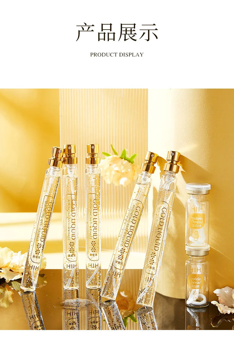 Elastic Gold Protein Peptide Set Lifting and Tightening Fading Wrinkle Beauty Salon Set Gold Thread Carving