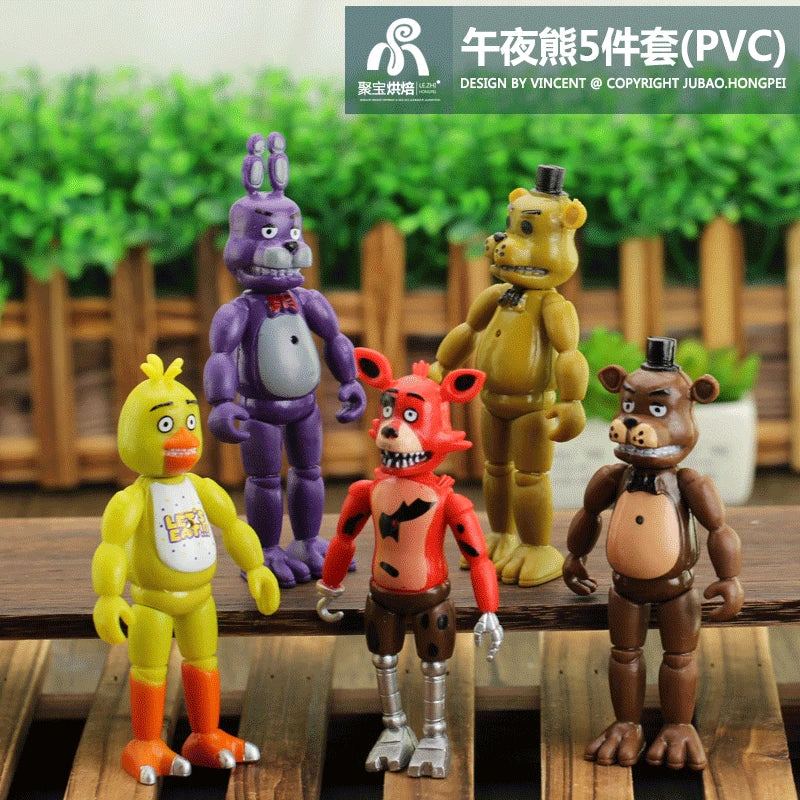 FNAF Figures Freddy Bonnie Foxy Fazbear Fnaf Bonnie Bear Action Figure PVC Collection Nightmare Fredbear Balloon Dolls Model Toy