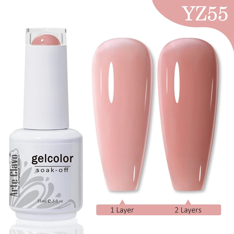 Arte Clavo 15ml Gel Nail Polishes Pink Nude Hybrid Nail Gel Lak Manicure Semi-permanent Enamels Varnish For UV LED Nail Supplies