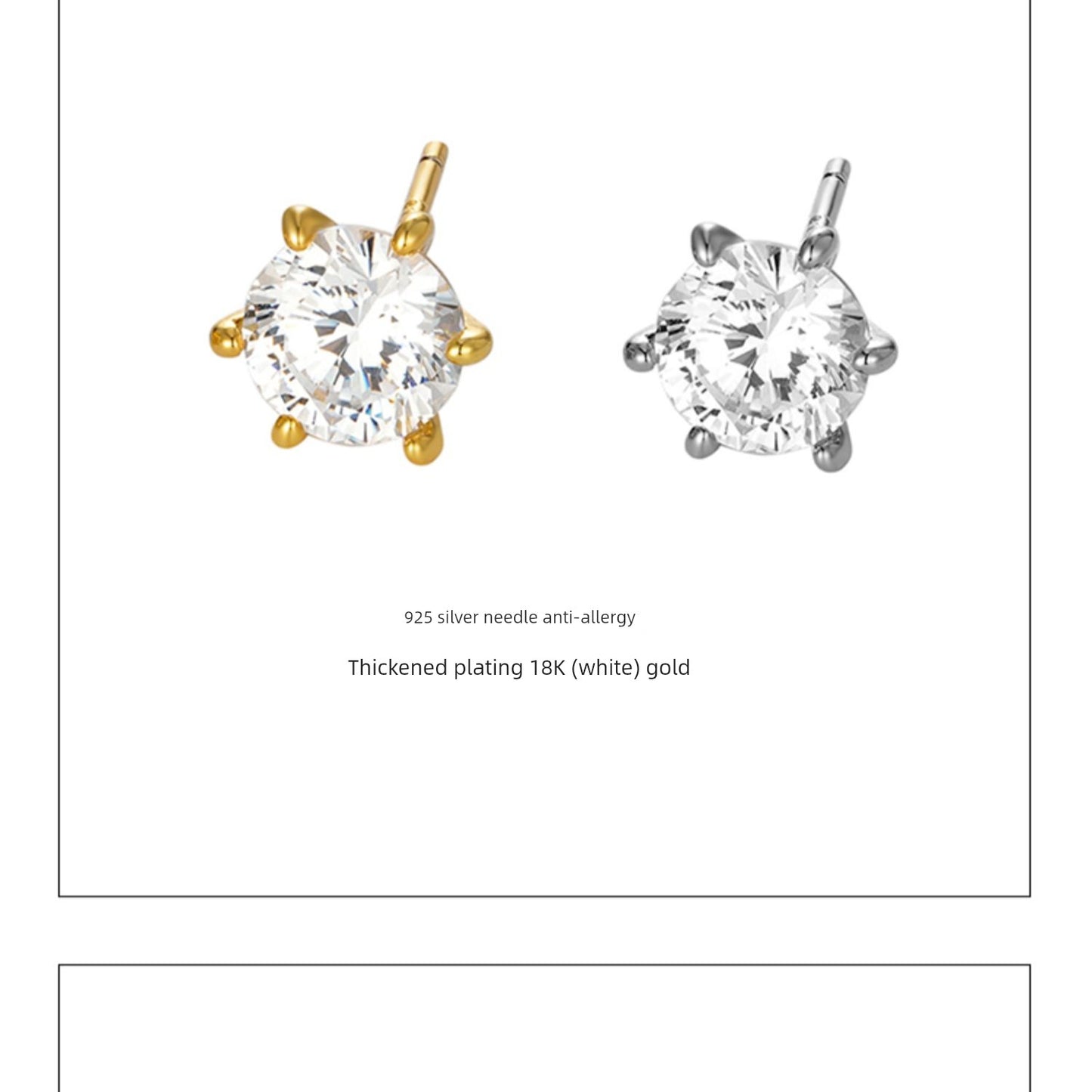 Kream S925 4-10mm Zircon Ear Studs Earrings Hip Hop Hiphop Men and Women Same Style All-Matching Fancy