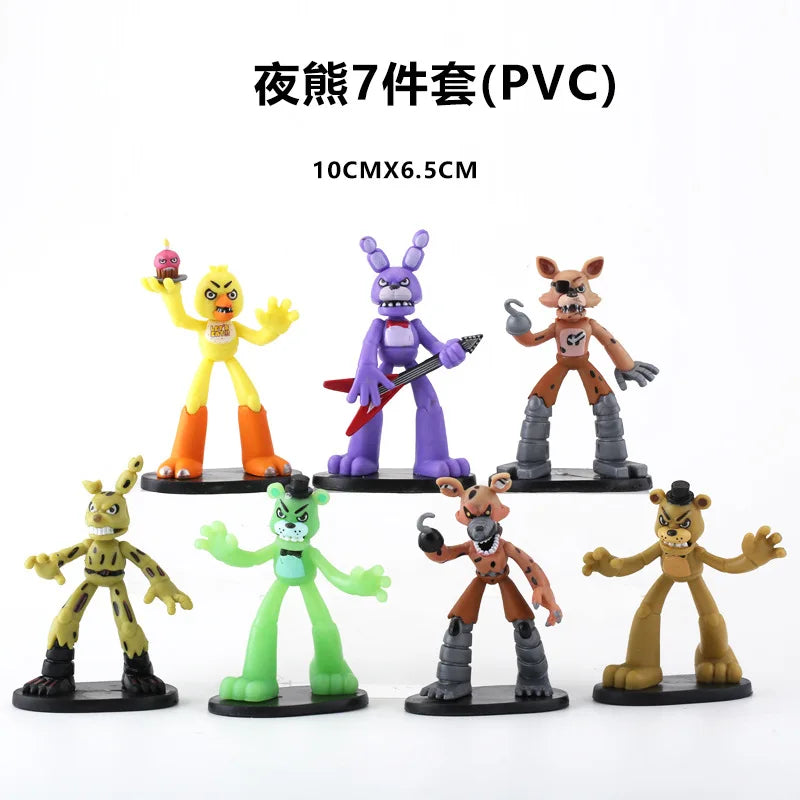 FNAF Figures Freddy Bonnie Foxy Fazbear Fnaf Bonnie Bear Action Figure PVC Collection Nightmare Fredbear Balloon Dolls Model Toy