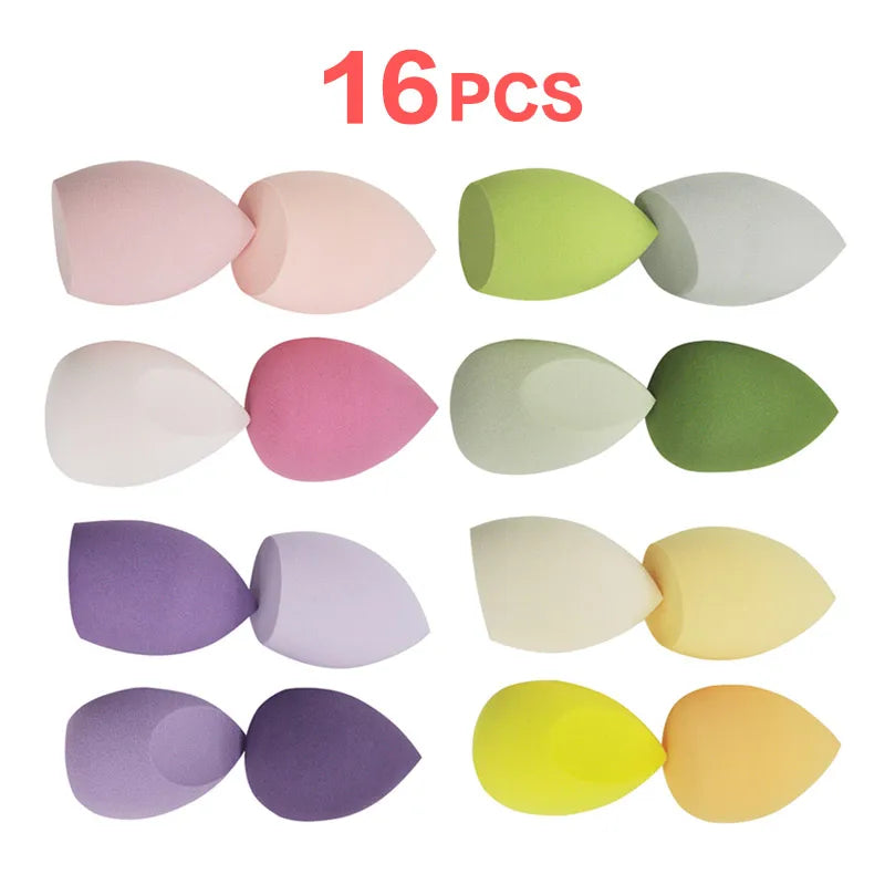 Different Sizes Makeup Sponge Dry&Wet Use Cosmetic Puff Sponge maquiagem Foundation Powder Blush Beauty Tools with Storage Box