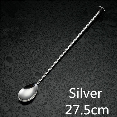 Cocktail Spoon Bar Spoon Stainless Steel Mixing Spiral Pattern Bar Teadrop Spoon  Bar Tool Bartender Tools