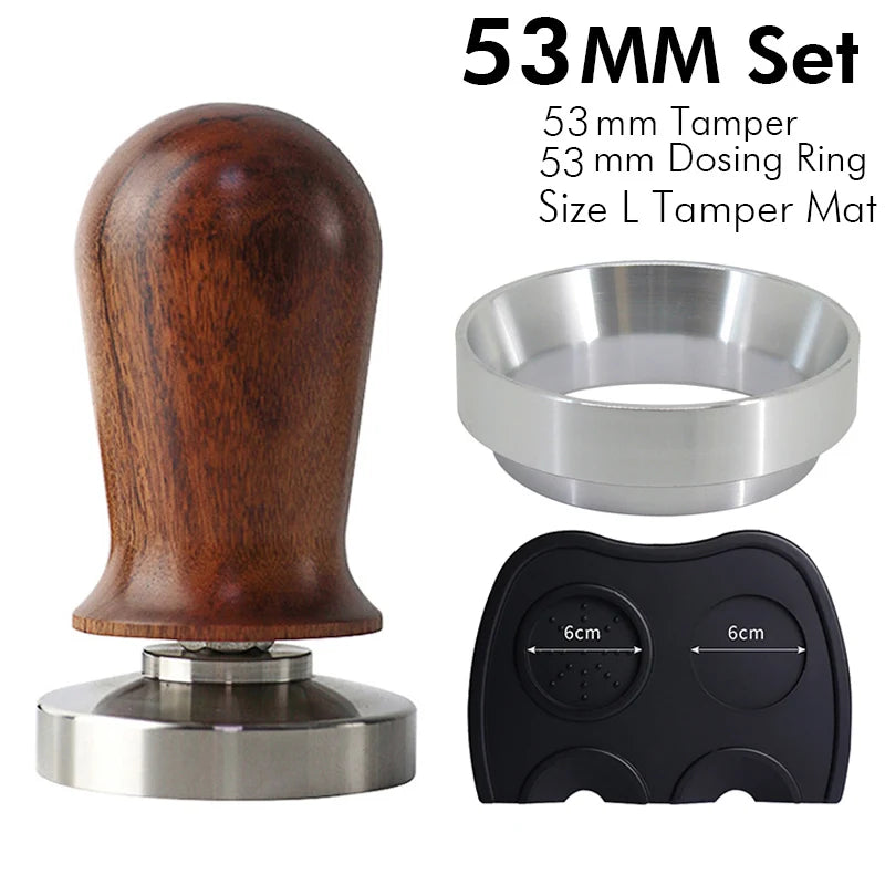 Calibrated Espresso Coffee Tamper 30lb Spring Loaded Elastic Coffee Tamper Aluminum/Wooden Stainless Steel Coffee Powder Hammer