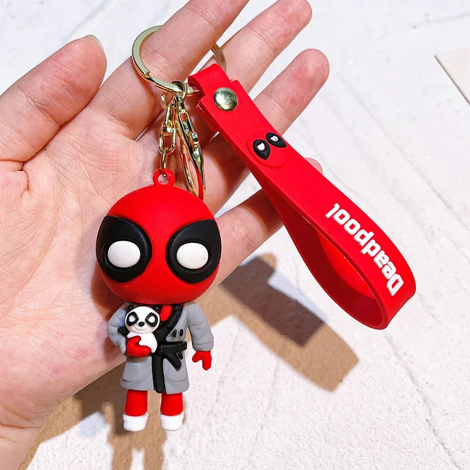 New Anime Mutants Deadpool Keychain Movie Superhero villain Doll Pendant Car Key chain Ring Jewelry Gifts Boys Party Gifts Toys