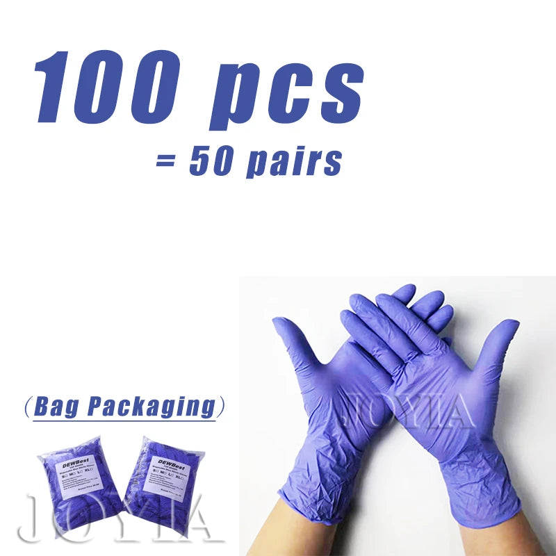 Black Disposable Nitrile Gloves 100pcs Latex Free Powder-Free Small Medium Large Pink Tattoo Gloves For Work Kitchen Clean XS XL