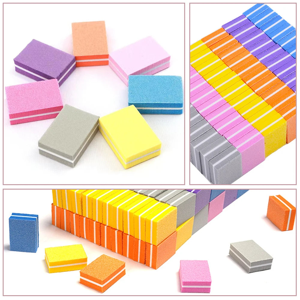 Mini Buffing Sanding Files Block Pedicure Manicure Care Nail Art Buffer Polish White Nail File Nail Art Tips Manicure Pedicure