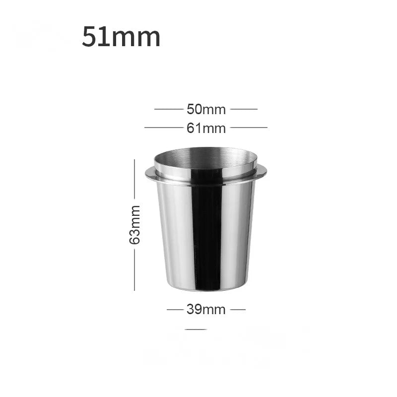 Coffee Dosing Cup 51/53/58 Mm Stainless Steel Coffee Dosing Cup Powder Feeder Part for Espresso Machine Coffeeware Accessories