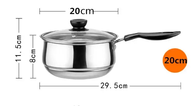 Stainless Steel pot Double Bottom Soup Pot Nonmagnetic Cooking Multi purpose Cookware Non stick Pan induction cooker used pot