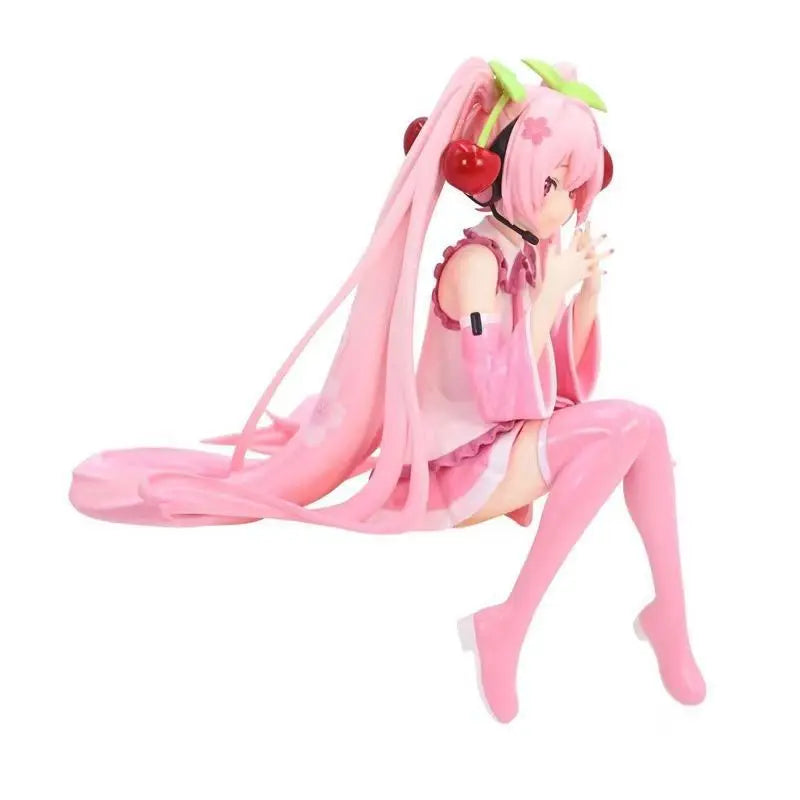 New Hatsune Miku Anime figure Pink dress PVC model action toys Cherry pink cherry blossom decoration collect gifts