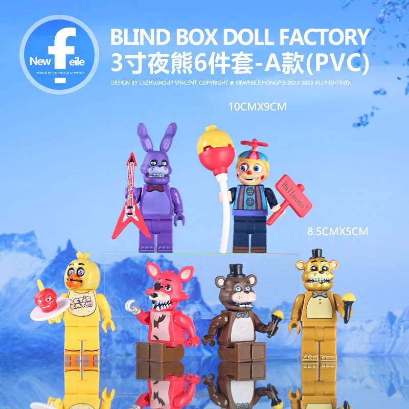 FNAF Figures Freddy Bonnie Foxy Fazbear Fnaf Bonnie Bear Action Figure PVC Collection Nightmare Fredbear Balloon Dolls Model Toy