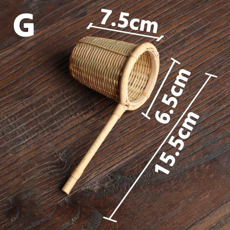 Bamboo Tea Strainers Tea Ceremony Utensils Table Decor Teaware Kitchen Tool Japanese Rattan Wooden Tea Leaves Funnel Accessories