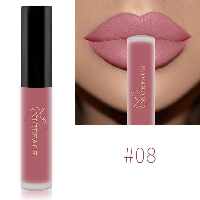 NICEFACE 29 Colors Liquid Lipstick Makeup Waterproof Matte Red Lip Gloss Long Lasting Nude Lip Tint Makeup Pigment Cosmetics