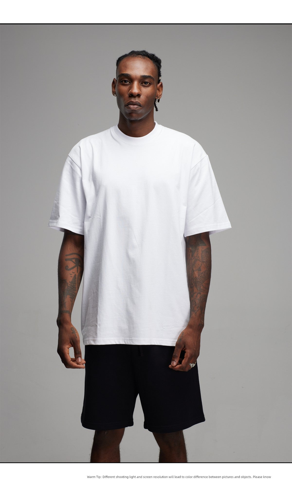 Youth Cotton Hip-Hop Small Neckline Men's and Women's Short-Sleeved T-shirt