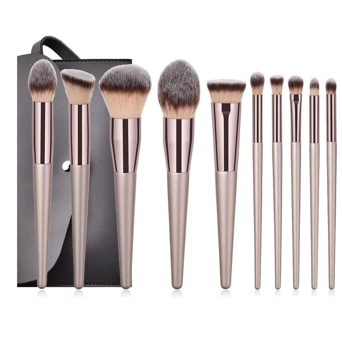 Hot Champagne Makeup Brushes Set for Women Cosmetic Foundation Powder Blush Eyeshadow Kabuki Blending Make Up Brush Beauty Tools