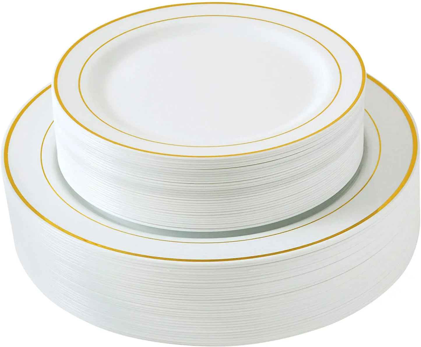 40pcs Gold Plastic Plates,Dinner Plates and Salad Plates Combo,Disposable Heavy Duty Plastic Plates for Parties Wedding