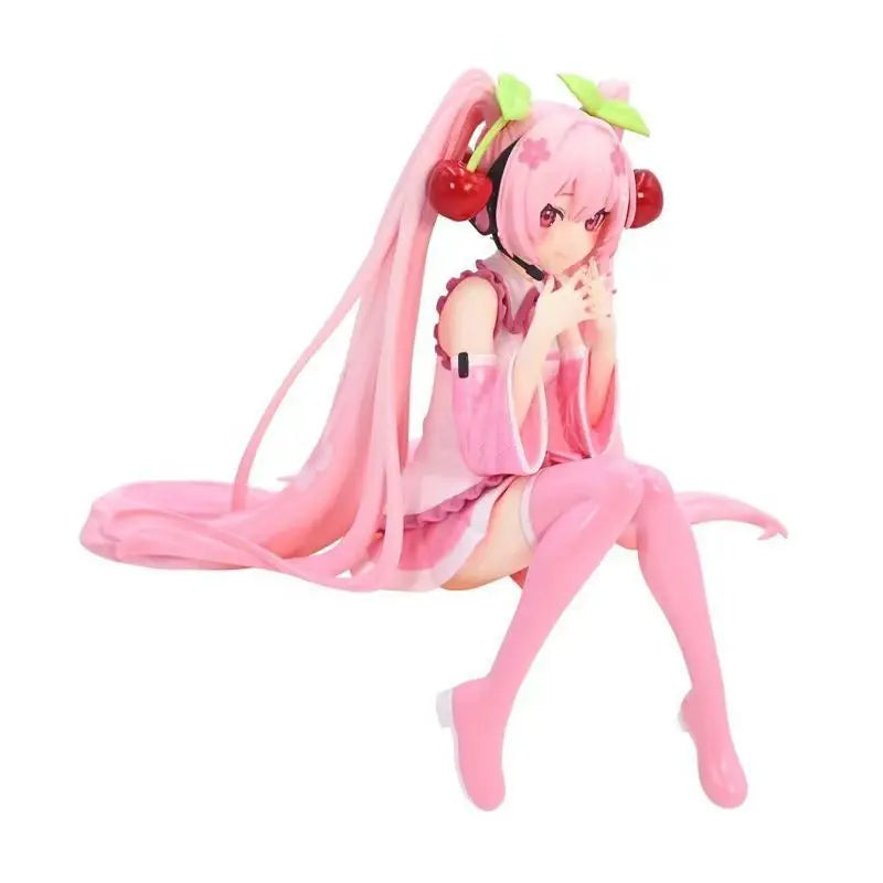 New Hatsune Miku Anime figure Pink dress PVC model action toys Cherry pink cherry blossom decoration collect gifts