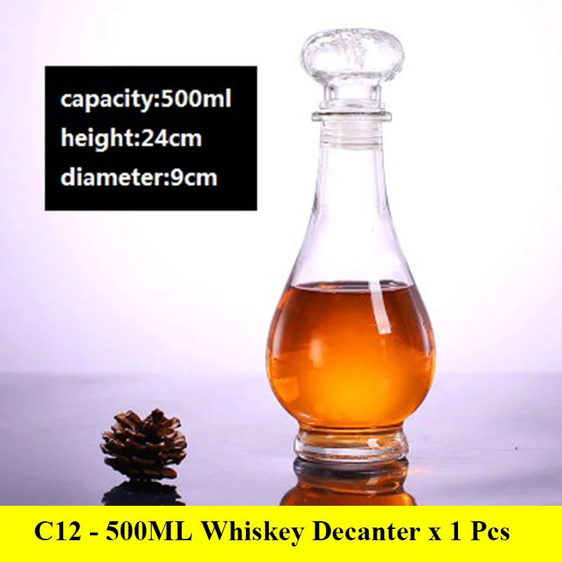 Novelty design 3 styles barware wine glass bottle 1000ml lead-free glass whiskey decanters for Liquor Scotch Bourbon