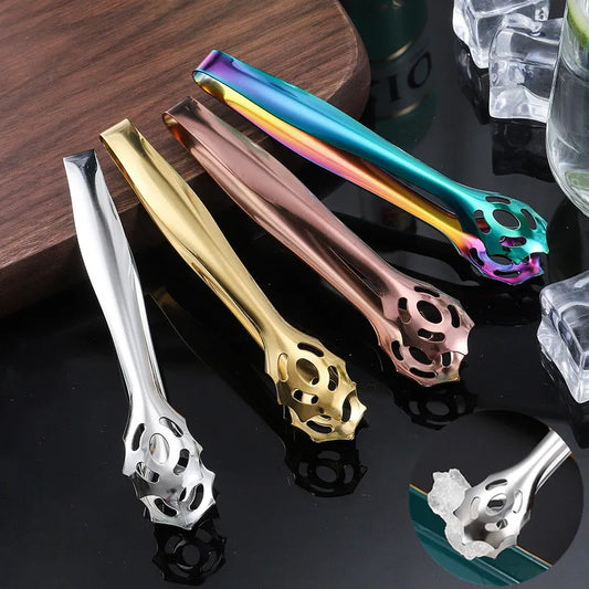 13.8cm Stainless Steel Ice Cube Clip Mini Sugar Tongs Barbecue Food Serving Clamp Kitchen Barware Bar Bartender Accessories