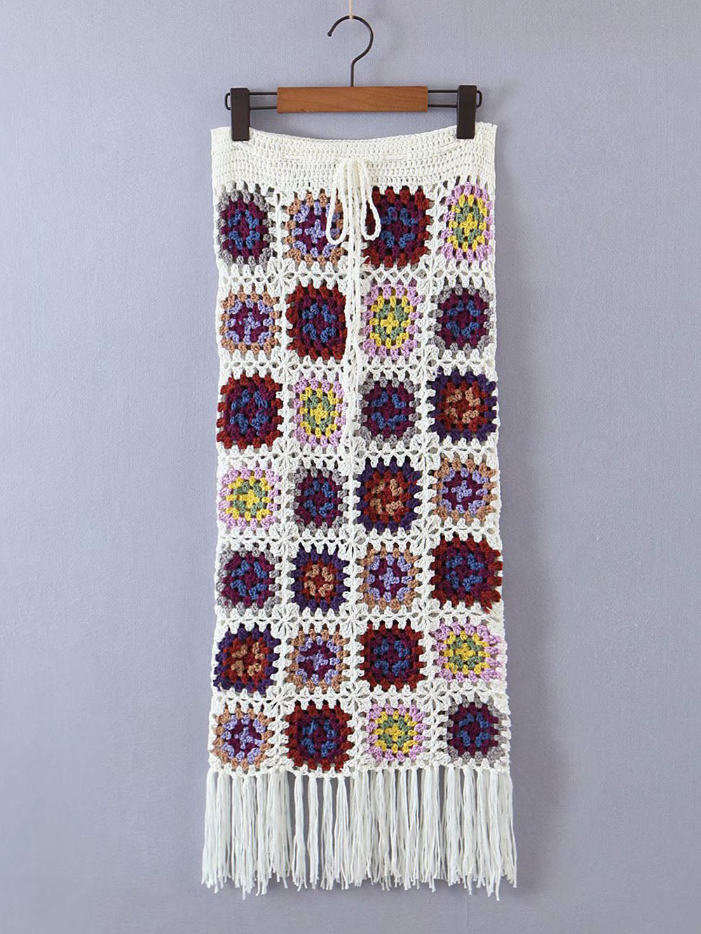 Vintage Multicolor Handmade Crochet Long Skirts